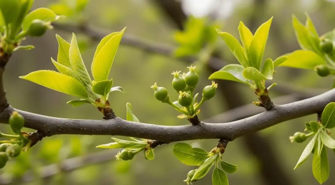 Fruit Trees With Pale Green Leaves