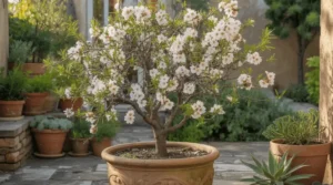 almond tree in container