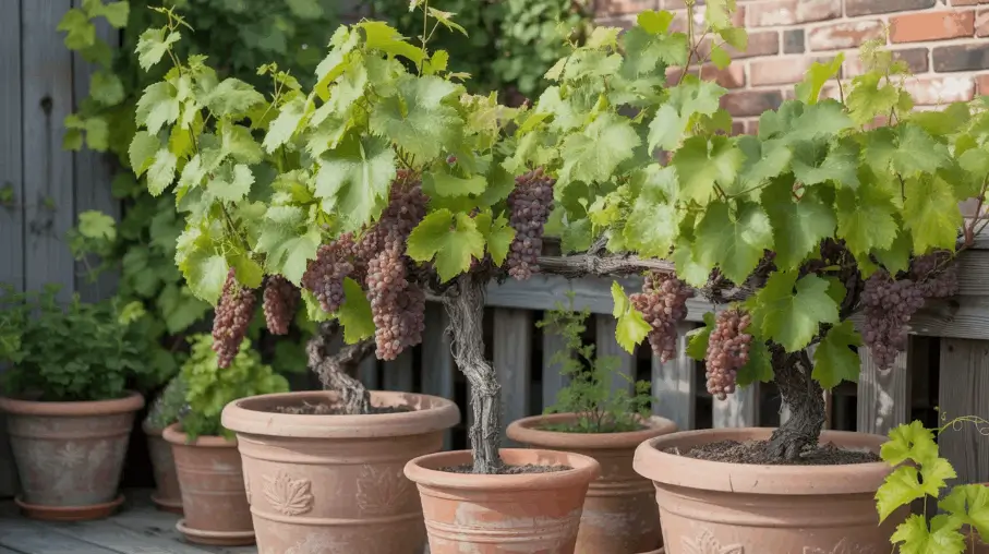 growing grapes in pots